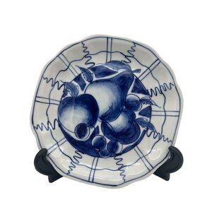 Cardinal Inc 1993 Blue Fruit Salad Plate Made in Thailand 7.5" Vintage